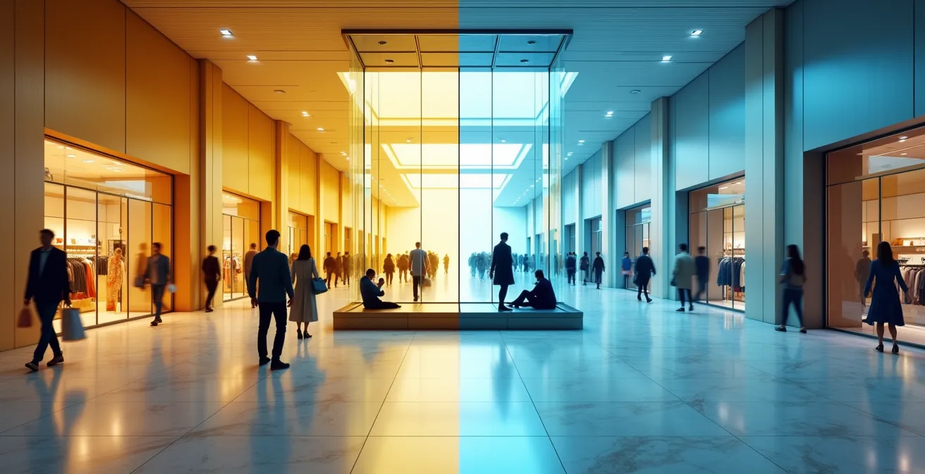 Rappresentazione visiva della divergenza tra fiducia attuale e aspettative future