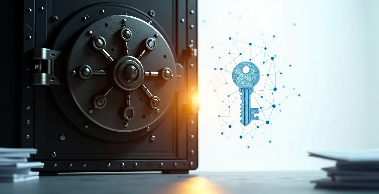 Confronto visivo tra sistema IAM centralizzato costoso e SSI decentralizzato economico