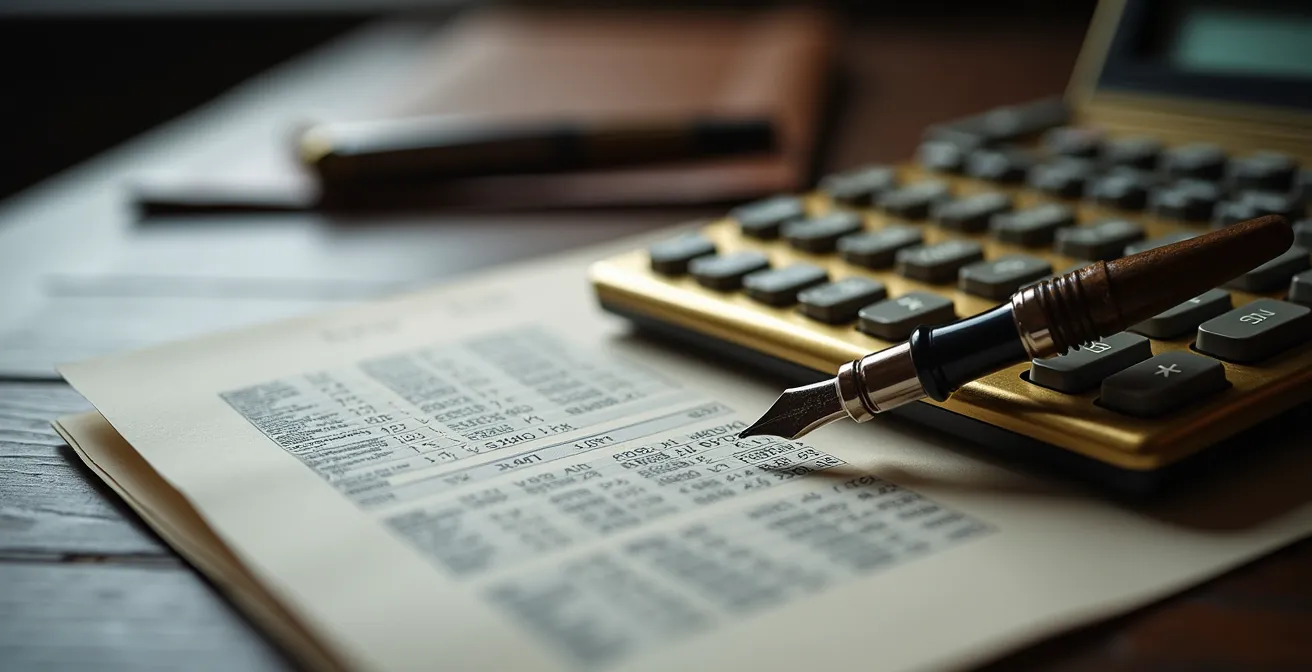 Dettaglio ravvicinato di calcoli finanziari per credito d'imposta R&S