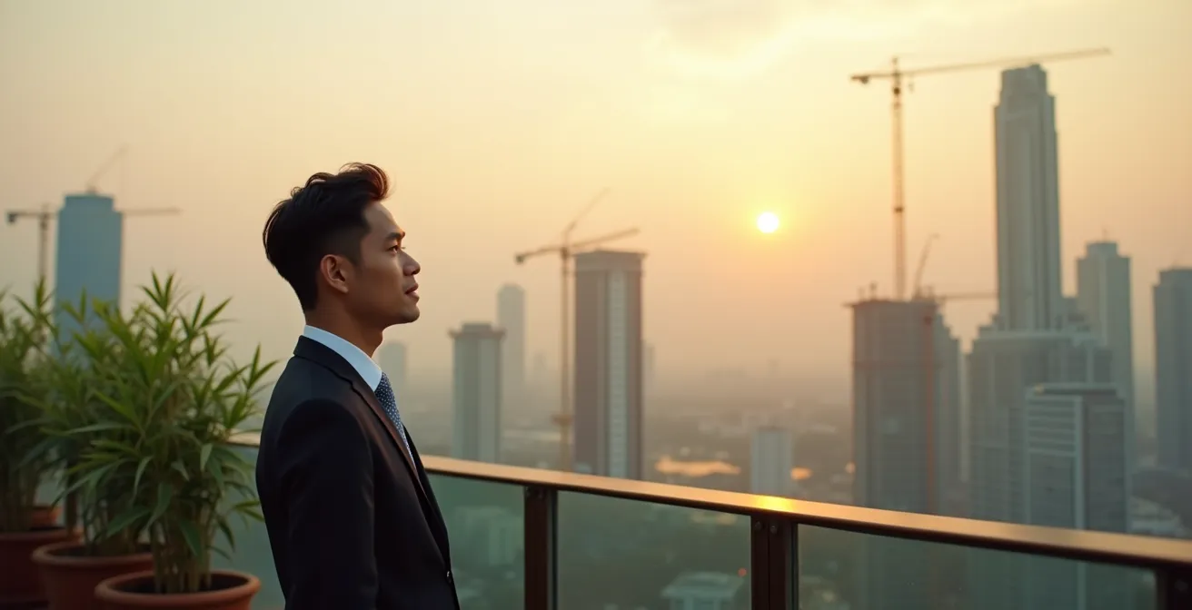 Rappresentazione simbolica della crescita economica dinamica nei mercati asiatici emergenti