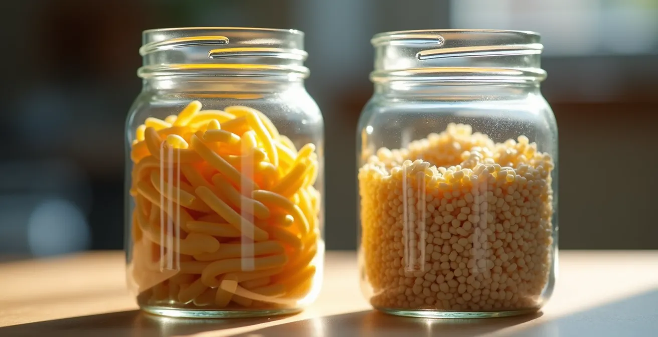 Confronto visivo delle dimensioni dei prodotti prima e dopo la shrinkflation