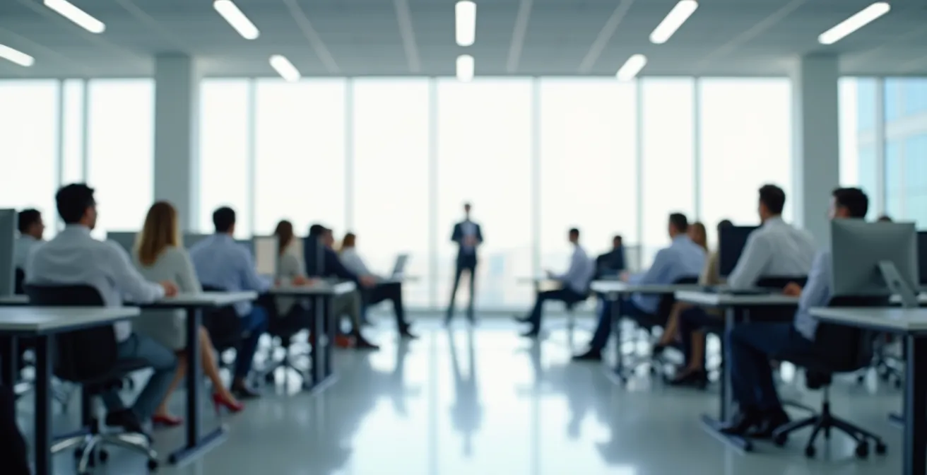 Team aziendale in sessione di formazione ERP con ambiente di simulazione