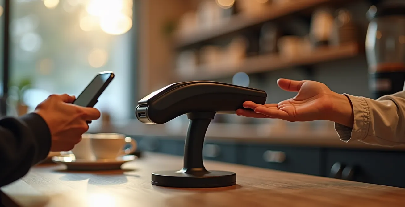 Sistema di pagamento digitale integrato con QR code e tecnologia contactless al punto cassa